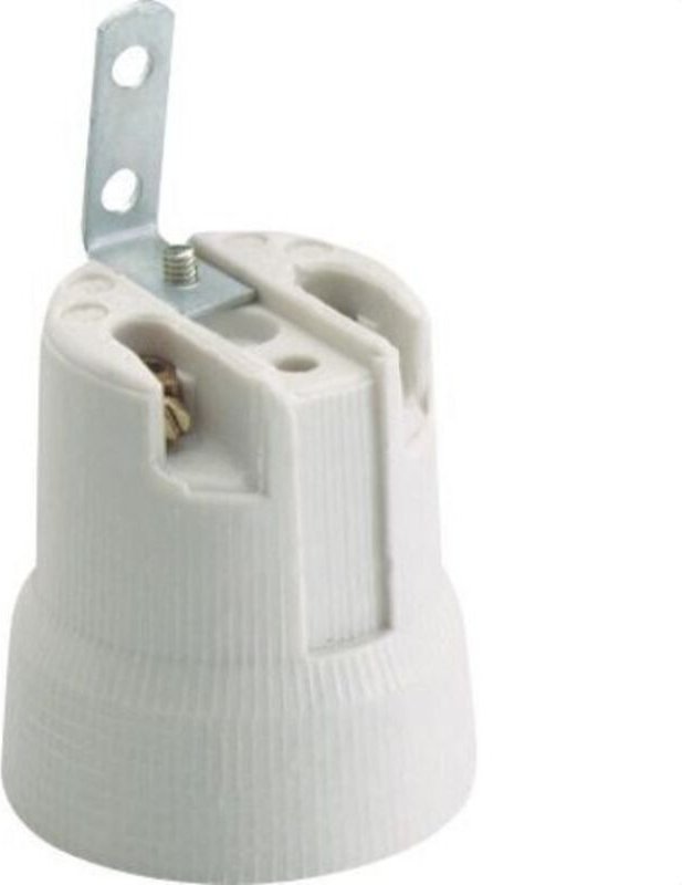 Solera - E27 Porzellanfassung 678F 4A 250V Schutz gegen Stromschläge mit Metallhalterung