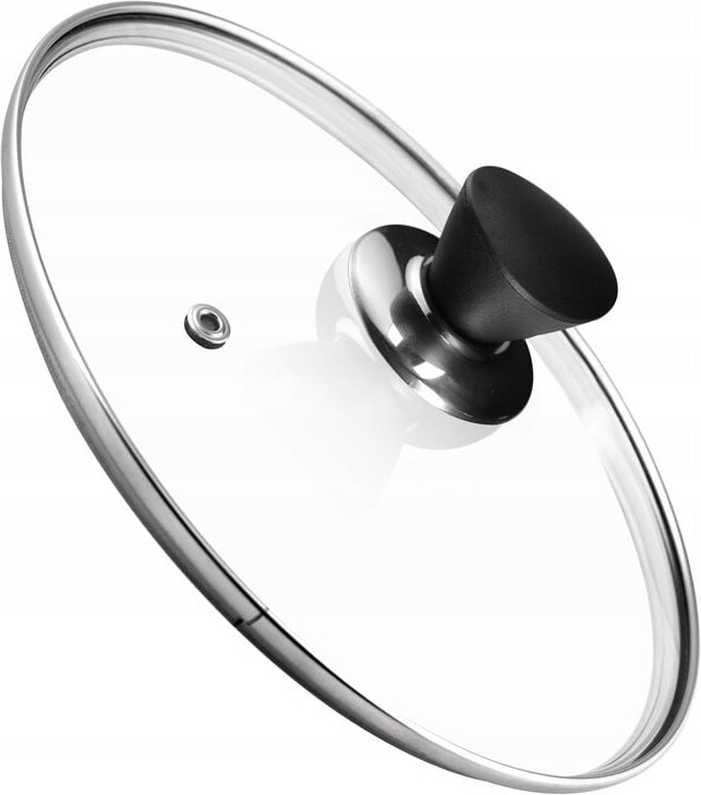 Kadax - Topfdeckel, Universaldeckel aus Glas mit Schwarzmatt griff, Deckel, 30 cm