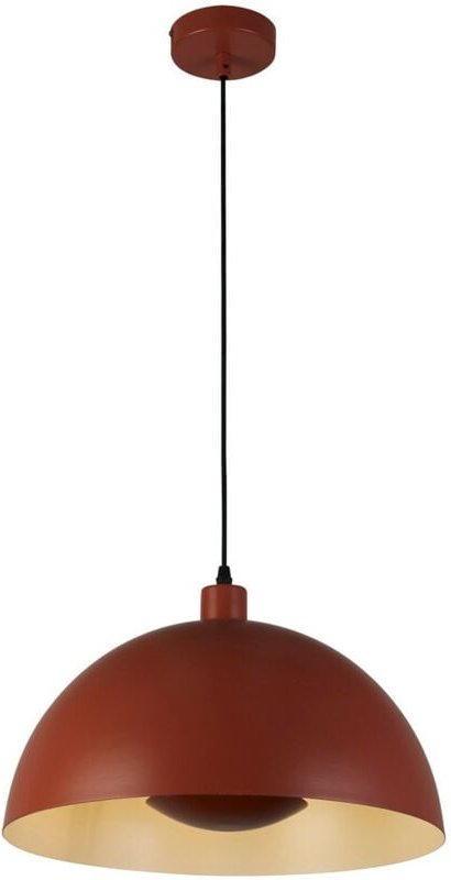 Searchlight Mars 1-flammige Deckenleuchte, Metall in gebranntem Orange und Innenseite in Creme