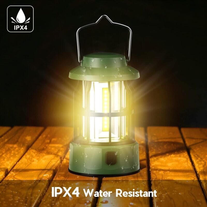 Gotrays - Campingleuchte mit Akku, Campinglaterne Helligkeit Dimmbar, Tragbare IPX4 Wasserdicht Campingleuchte, für Camp...