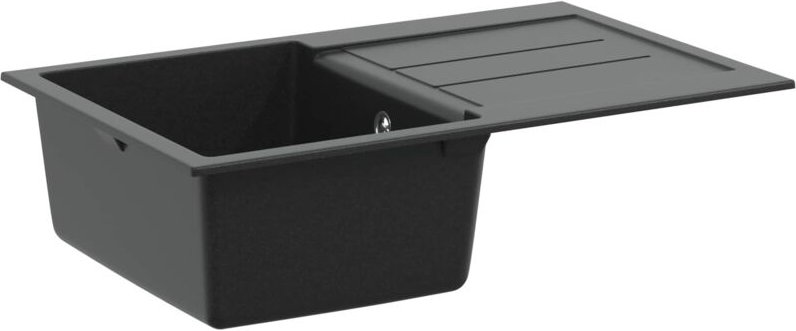 Waschbecken Schwarz 780 x 500 mm 80% Quarz und 20% Harz vidaXL