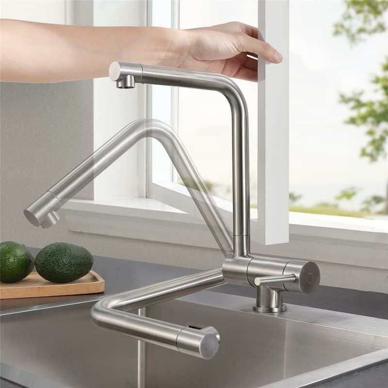Thumbnail - Wasserhahn Küche, Vorfenster Küchenarmatur Klappbar, Flexible Mischbatterie Küche 360° Drehbare/90° Faltbar/Schwenkbarer...