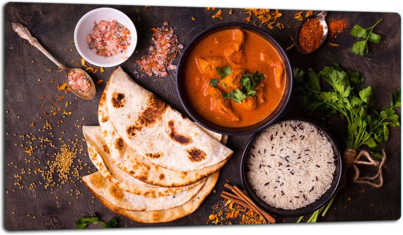 Glasschild Schneidebrett 52x30 Lebenmittel