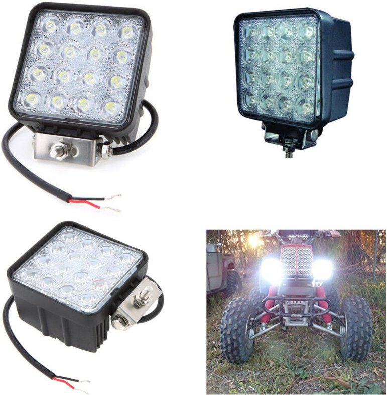 Trade Shop Traesio - Trade Shop - zusätzlicher scheinwerfer tiefe 12V 16LED 48W off-road car square 6000K IP68 -