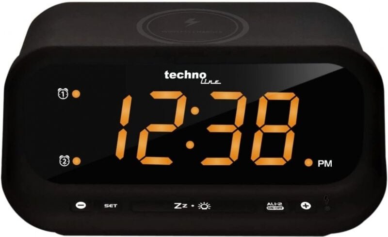 Thumbnail - Technoline - Quarzwecker wt 477 schwarz mit Ladefunktion Wanduhr