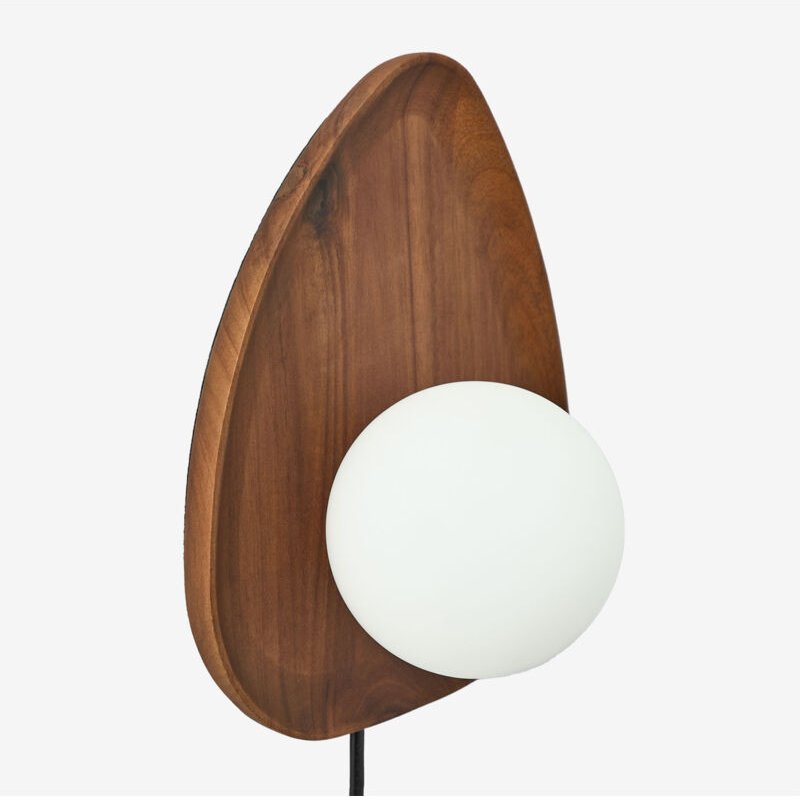 Sklum - Wandleuchte aus Akazienholz ↑24 cm Freidy Braun Kastanie