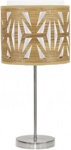 Nickel und Holz Tischlampe Katerina fabrilamp Modell Clara