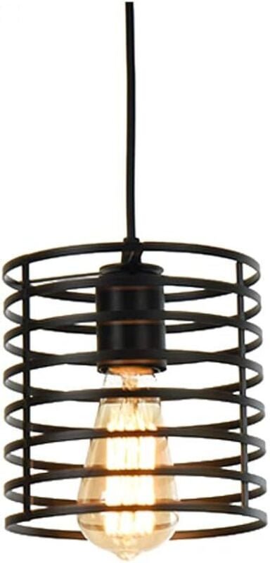 Thumbnail - Industriebeleuchtung Flodoor Deckenleuchte, Eisenkunst, Metall, Loft-Käfig, Pendelleuchte, Retro-Lampenschirm, 240 v, 1,...