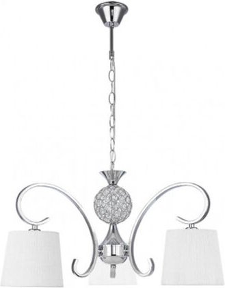 Bogota Lampe 3xe14 Chrom weiß Lampenschirm regx57x57 cm