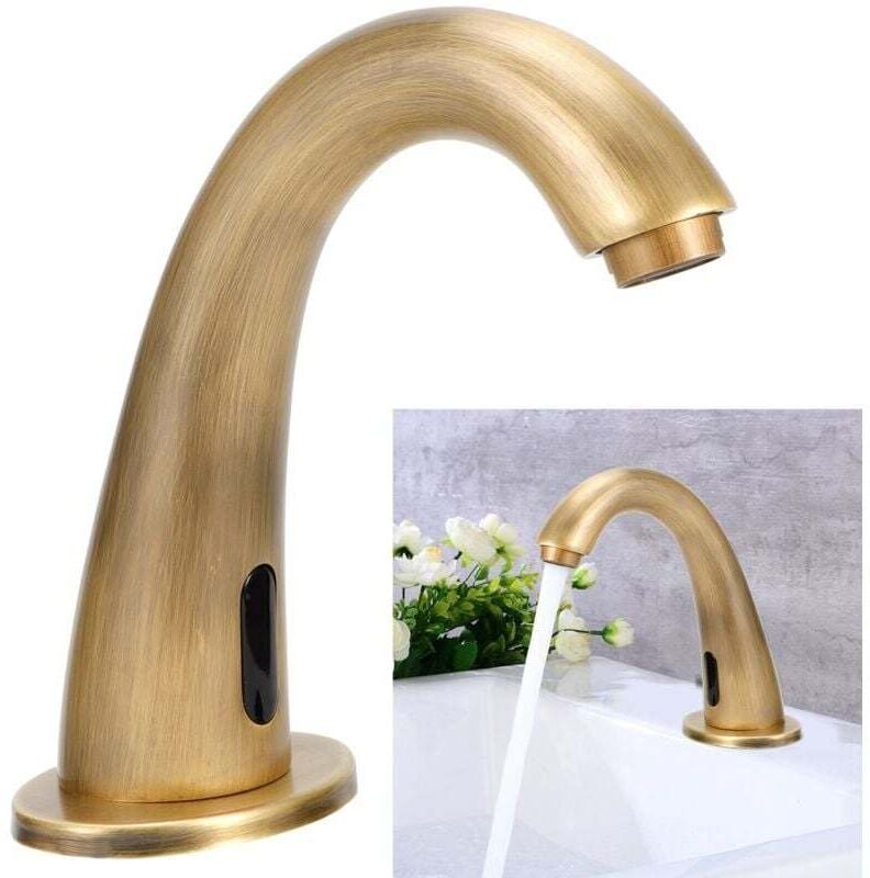 Antikes Kupfer-Armaturenset G1/2 mit automatischem Sensor, berührungsloser Wasserhahn für Küche und Bad