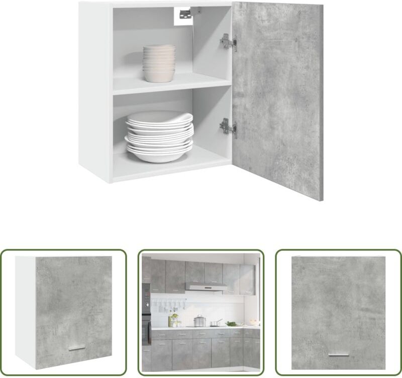 Küchenmöbel - Hängeschrank Lyon Betongrau 50x31x60 cm Holzwerkstoff