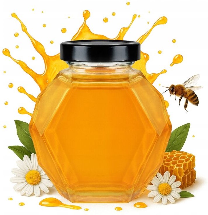 GUCIO Glasgefäß 380ml für Honig, Konfitüre, Marmelade, Sahne, 3D-Dekorationsgefäße