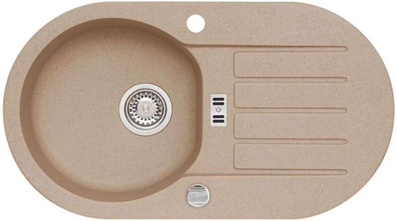 Niagara - Granit-Spüle, 78x44 cm, mit Ablaufbedienung, beige 1076859 - Alveus
