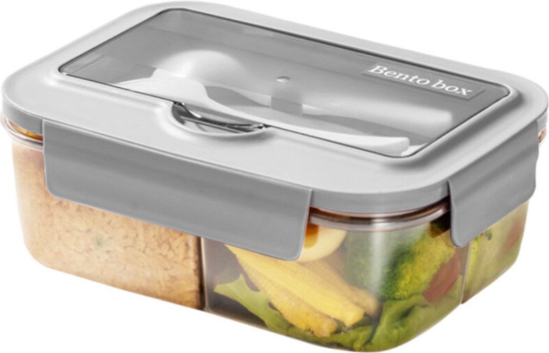 Unterteilte, auslaufsichere Lunchbox für Kinder (1400 ml) mit Besteck, ideal für Frühstück und Snacks. Inklusive Soßenbe...