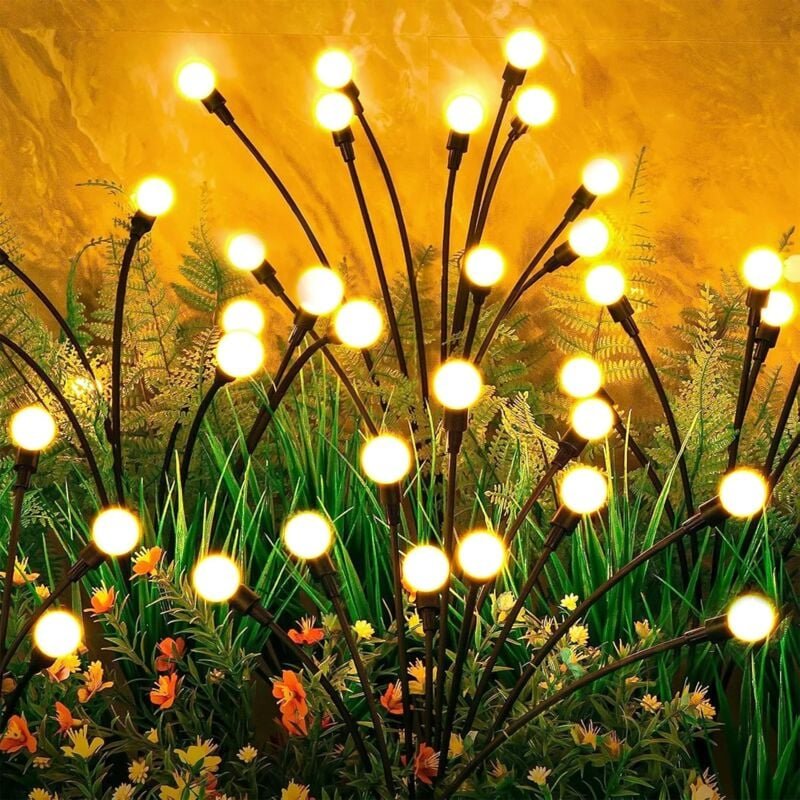 4 Stück 10 LED-Solar-Glühwürmchenlichter für den Garten im Freien, Solar-Gartenlichter, Glühwürmchen-Solarlichter, IP65 ...