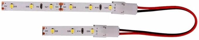 Flexibler Verbinder für 10 mm breite LED-Streifen. Schnellanschluss über 2-poligen Clip - V-tac