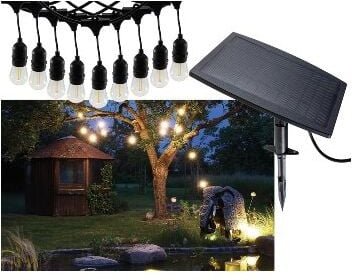 Solar Lichterkette Außen, 6m, 10 led Lampen, IP44