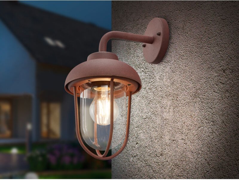 Vintage Außenwandleuchte Laterne duero in Rostoptik - Fassadenbeleuchtung
