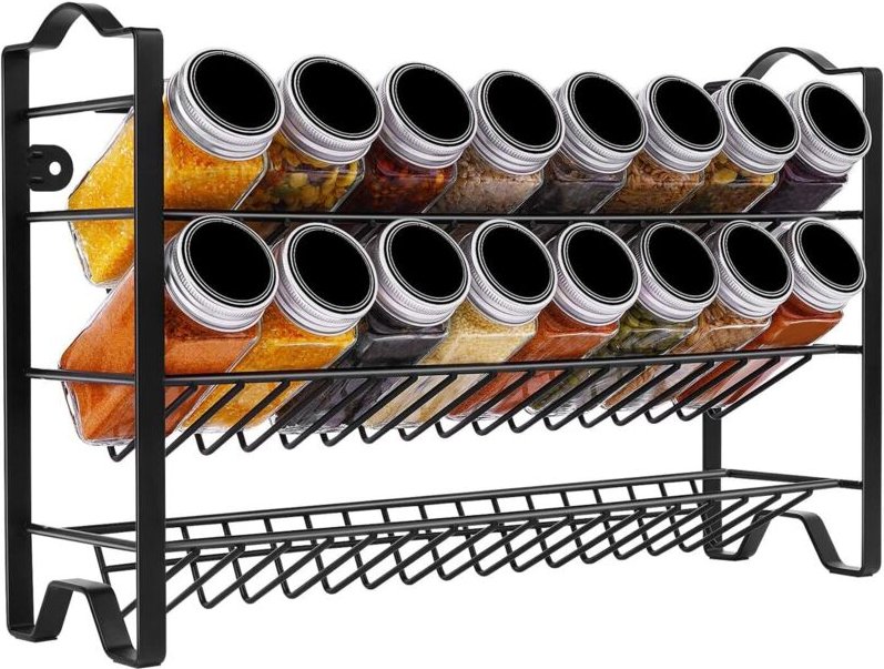 3-stöckiger Gewürzorganizer (Schwarz)