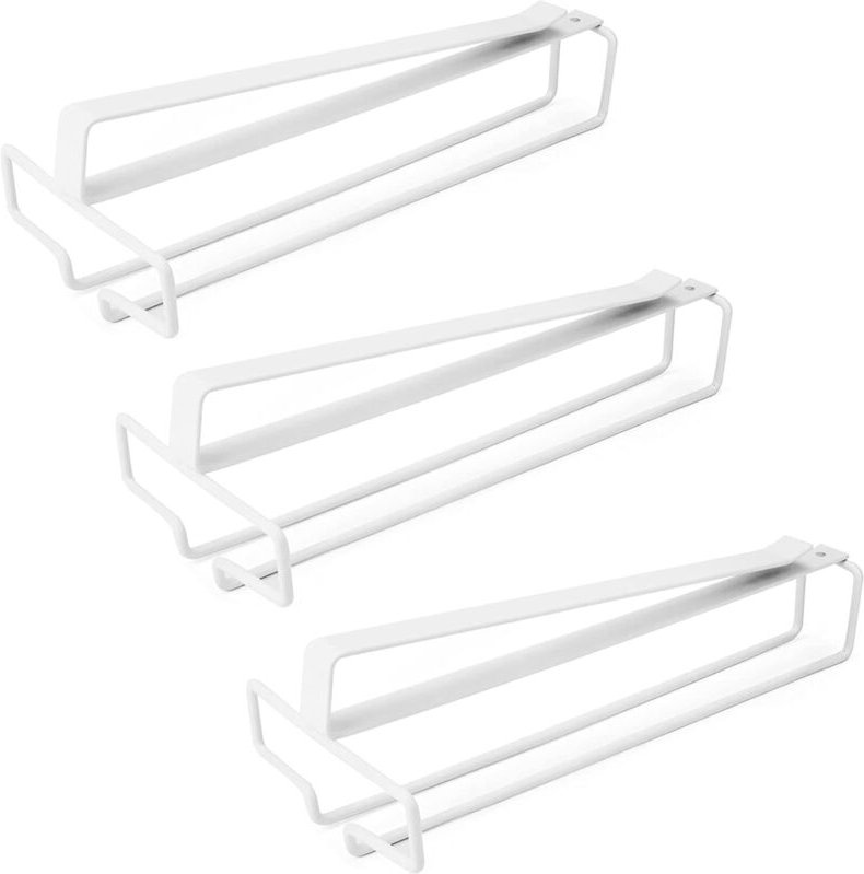 3-teiliger Hänge-Weinglashalter, Weinglasregal für unter den Küchenschrank, Hänge-Stielglashalter ohne Bohren, Metall-Gl...