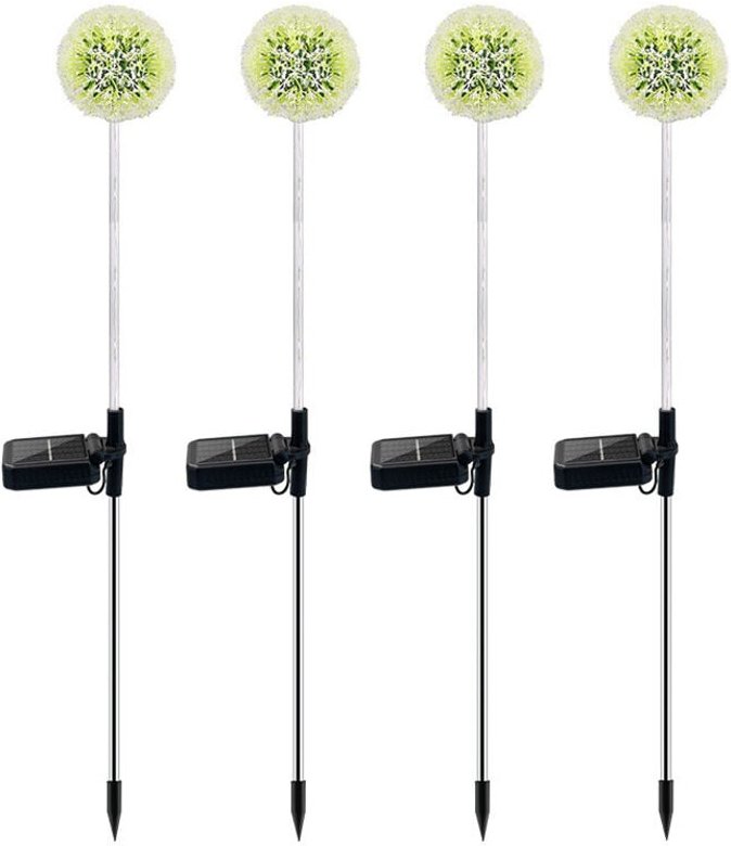 Solarleuchten Außen, 4 Stück Pusteblumen-Solarleuchten mit Farbwechsel-LED, wasserdichte Solarleuchten Außen Garten für ...