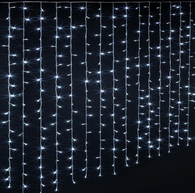 Thumbnail - Vorhang Lebhafte 140 x 90 cm 150 LED kaltweiß Hat Ihr Service – Weiß - Fééric Lights and Christmas