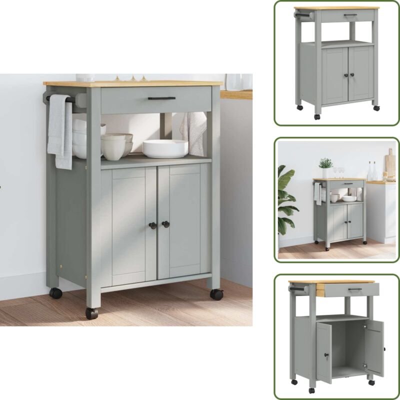 Küchenwagen MONZA 60x40x90 cm Massivholz Kiefer - Holz Küchenwagen - Küchenschrank - Vintage Stil - Kiefernholz Möbel - ...