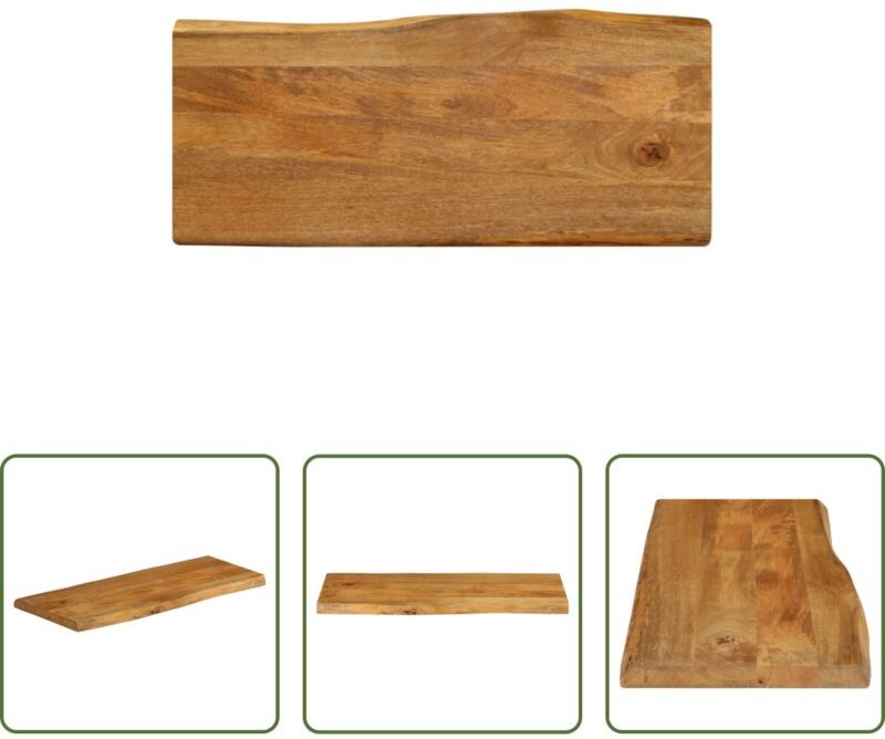 vidaXL Tischplatte mit Baumkante 90x40x3,8 cm Massivholz Mango