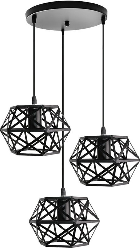 Wottes - E27 Retro Hängelampe Metall Industrielle Eisenkunst Retro Pendelleuchte Wohnzimmer Küche Restaurant Loft 3 Lich...