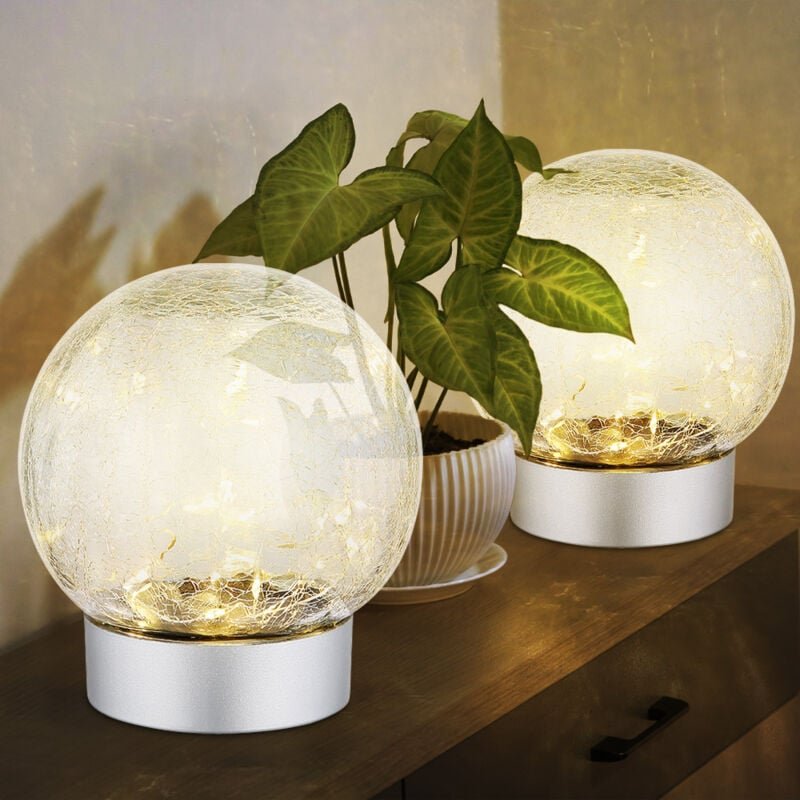 Tischlampe led Tischleuchte Wohnzimmerlampe Bruchglas Schlafzimmerleuchte Nachttischlampe Dekolampe, warmweiß, DxH 12 x ...