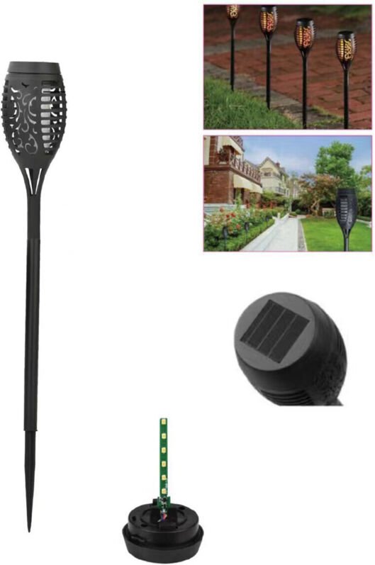 Solar-Led-Flammenlampe Für Den Außenbereich, Gartenstecker