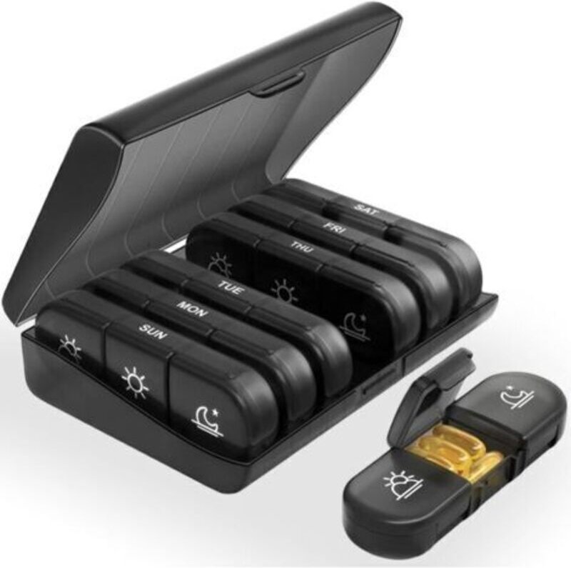 Wöchentlicher Pillenorganizer (Morgen, Mittag, Abend), Französischer Wochen-Pillenorganizer, 7-Tage-Medikamenten-Organiz...