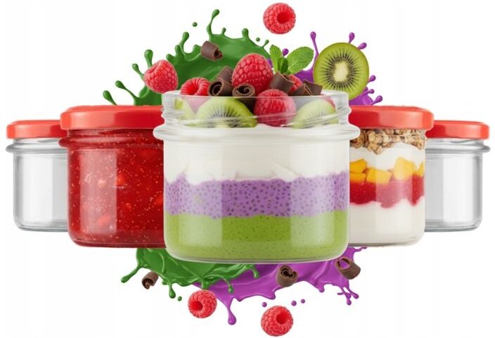 5x GLASGLAS 235 ML HONIGMARMELADE PILZPASTE konserviert Monoportion