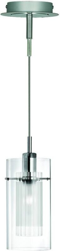 Searchlight - Duo 1 - 1 Licht Decke Anhänger Chrom, Glas Single, E14