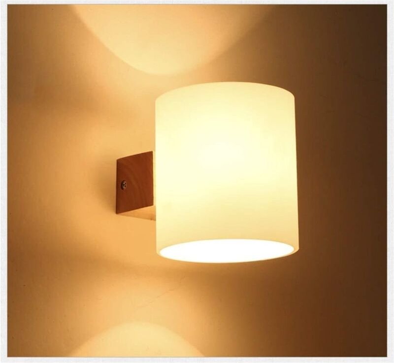 Wandleuchte Modern aus Holz Wandlampe LED für Flur Wohnzimmer Schlafzimmer Küche Cafét Treppen
