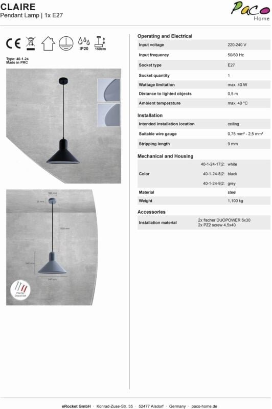 Pendelleuchte Hängelampe Esszimmer Küchenlampe Hängend Esstischlampe Matt E27 Matt Weiß/Weiß, Klar ST64 800 Lumen / 7W -...