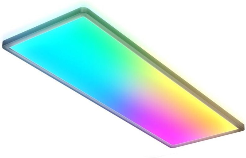 B.k.licht - led Panel 58x20 cm - 22W, 3000lm, dimmbar, Fernbedienung, rgbw, schwarz