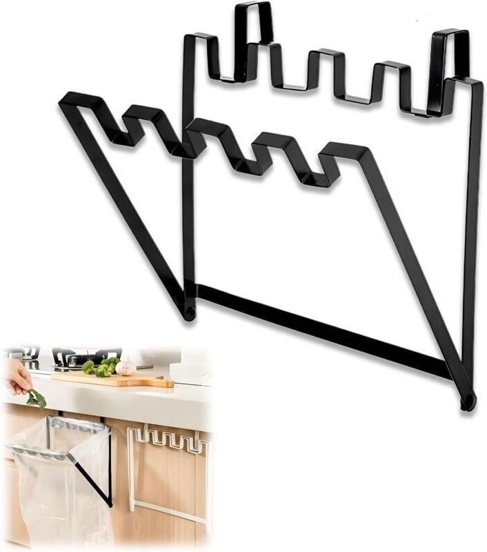 Faltbarer, hängender Müllbeutelhalter – Tragbarer Draht-Mülleimer – Küchenaccessoire – Müllbeutelhalter zur Aufbewahrung...