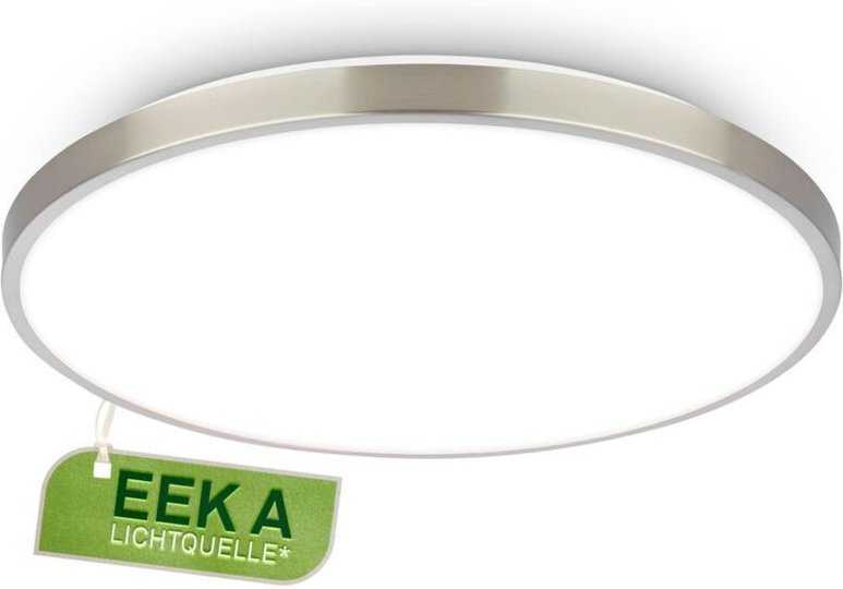 Kaida Deckenleuchte Ø38 cm - 17,1W, 3900lm, mit EEK A Lichtquelle, Neutralweiß, Nickel-matt