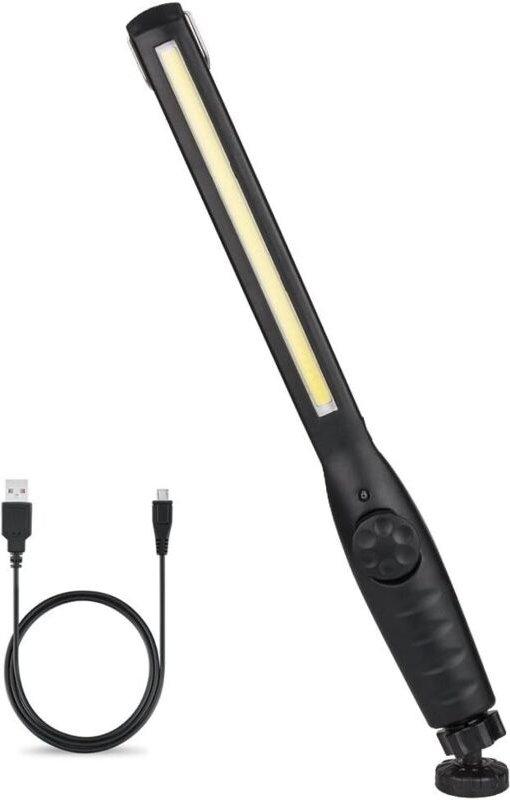 Notfall-Arbeitsleuchte, wiederaufladbare USB-Notfall-Inspektionsleuchte, COB-Taschenlampe mit Magnetfuß und Aufhängehake...