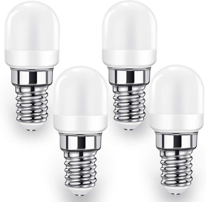 E14 LED-Kühlschranklampe, 2 W SES-Lampe (entspricht 20–25 W), 140 lm, Kaltweiß (6000 K), 4er-Pack