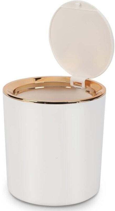 Tischmülleimer mit Deckel, Mini-Mülleimer aus Kunststoff, kleiner Mülleimer für Küche, Schlafzimmer, Badezimmer, Büro, 1...