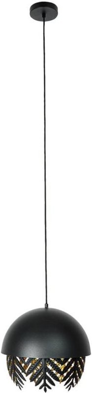 Lucande - Aparas Hängelampe Blattoptik, 1-fl., 35 cm - Schwarz, gold
