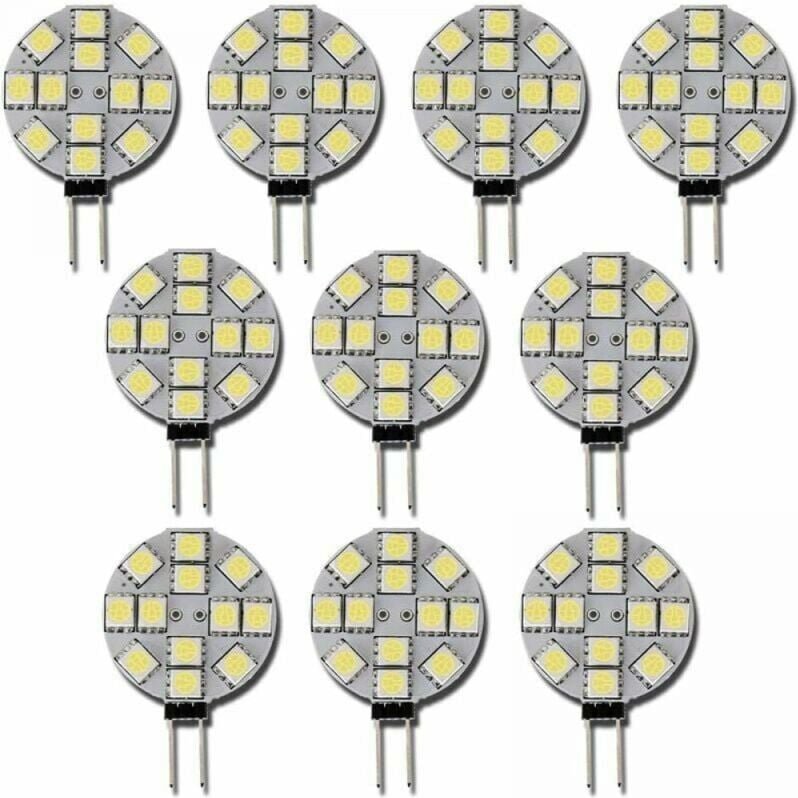 Thumbnail - Cyslmuk - 10x G4 LED-Glühbirne dc 12 v, nicht dimmbar, weiß, 6000 k, Ersatz für 20 w Halogenlampe für Küche, Wohnmobil, ...