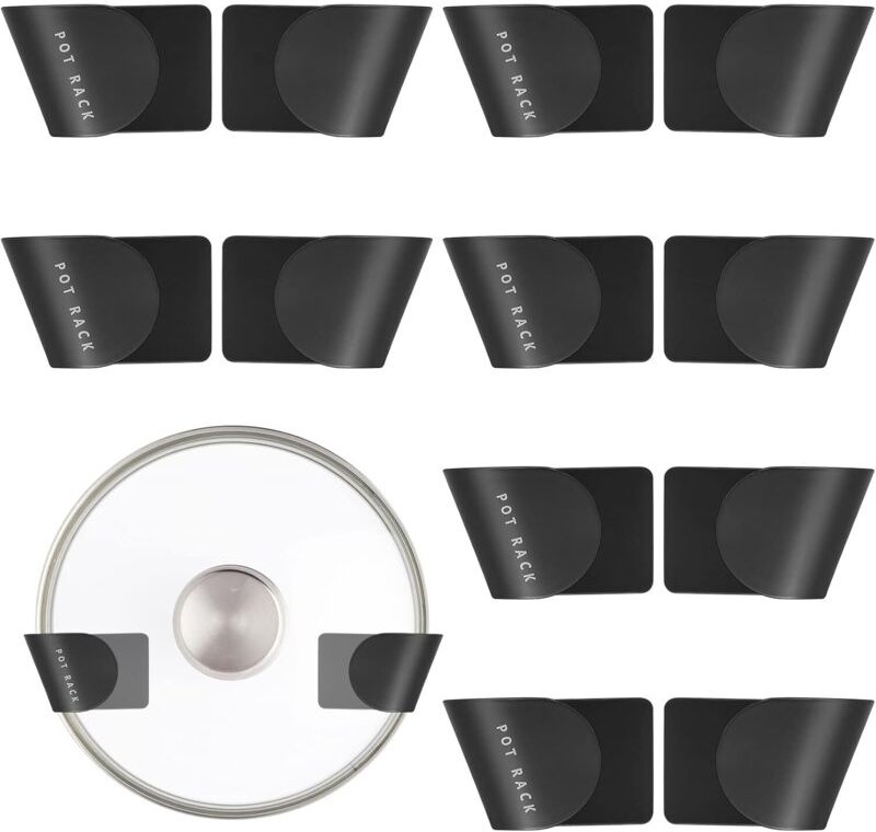 6-teiliger Topfdeckelhalter, selbstklebendes Topfdeckelregal zur Wandmontage, Topfdeckelhalter zur Wandmontage zur Aufbe...