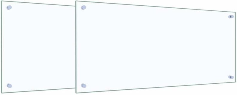 Küchenrückwand 2 pcs Transparent 90 x 40 cm Gehärtetes Glas vidaXL