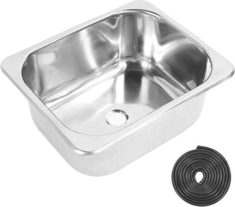 Fabater Campervan Spüle, Einzelbecken-Edelstahlspüle mit 40-mm-Ablauf, großes Fassungsvermögen von 17 Litern, Einbauspül...