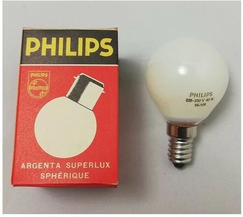 E14 25W silberne Superlux-Kugelbirne - Philips