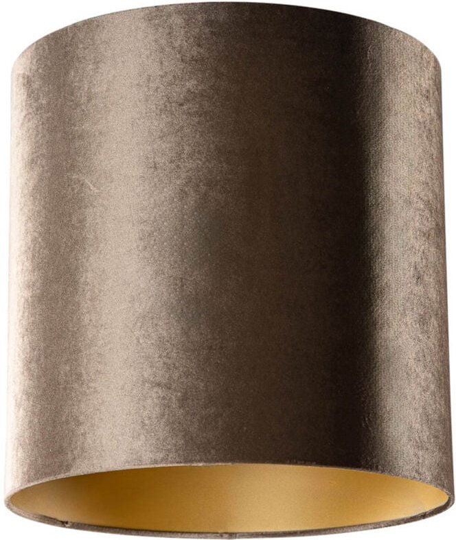 Samtlampenschirm Braun mit goldener Innenseite 40/40/40