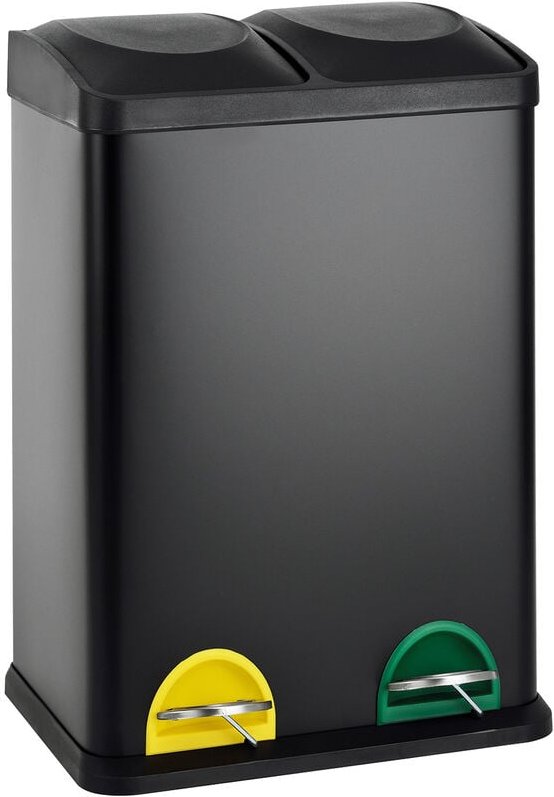 SVITA TC2X20 Kücheneimer Office 40L Trennmülleimer Mülltrennung Schwarz